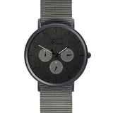 Relógio de Aço com Madeira | Woodz Krome (Pulseira Nato Cinza)