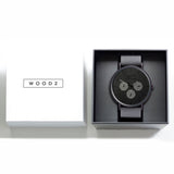 Relógio de Aço com Madeira | Woodz Krome (Pulseira Pinatex Cinza)