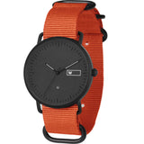 Relógio de Aço com Madeira | Woodz Ox Black (Pulseira Nato Laranja )