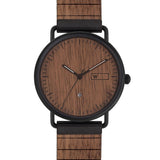 Relógio de Aço com Madeira | Woodz Ox Nut (Pulseira Tiras de Madeira Walnut)