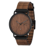 Relógio de Aço com Madeira | Woodz Ox Nut (Pulseira Tiras de Madeira Walnut)