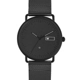 Relógio de Aço com Madeira | Woodz Ox Black (Pulseira Mesh Preta)