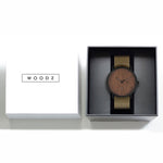 Steel & Wood Watch | Woodz Ox Nut (Military Green Nato Strap)