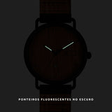 Relógio de Aço com Madeira | Woodz Ox Nut (Pulseira Pinatex Marine)