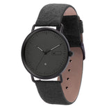 Steel & Wood Watch | Woodz Ox Black (Pinatex Charcoal Strap)