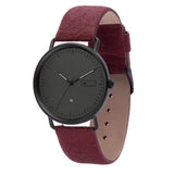 Steel & Wood Watch | Woodz Ox Black (Pinatex Mulberry Strap)
