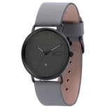 Steel & Wood Watch | Ox Black (Pinatex Gray Strap)
