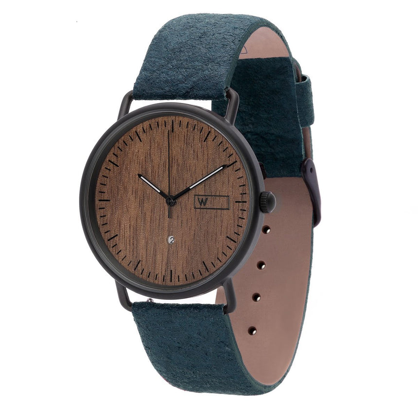 Steel & Wood Watch | Woodz Ox Nut (Pinatex Marine Strap)