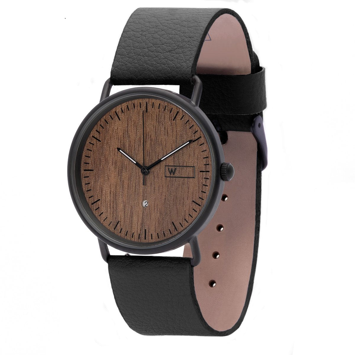 Steel & Wood Watch | Ox Nut (Pinatex Black Strap)