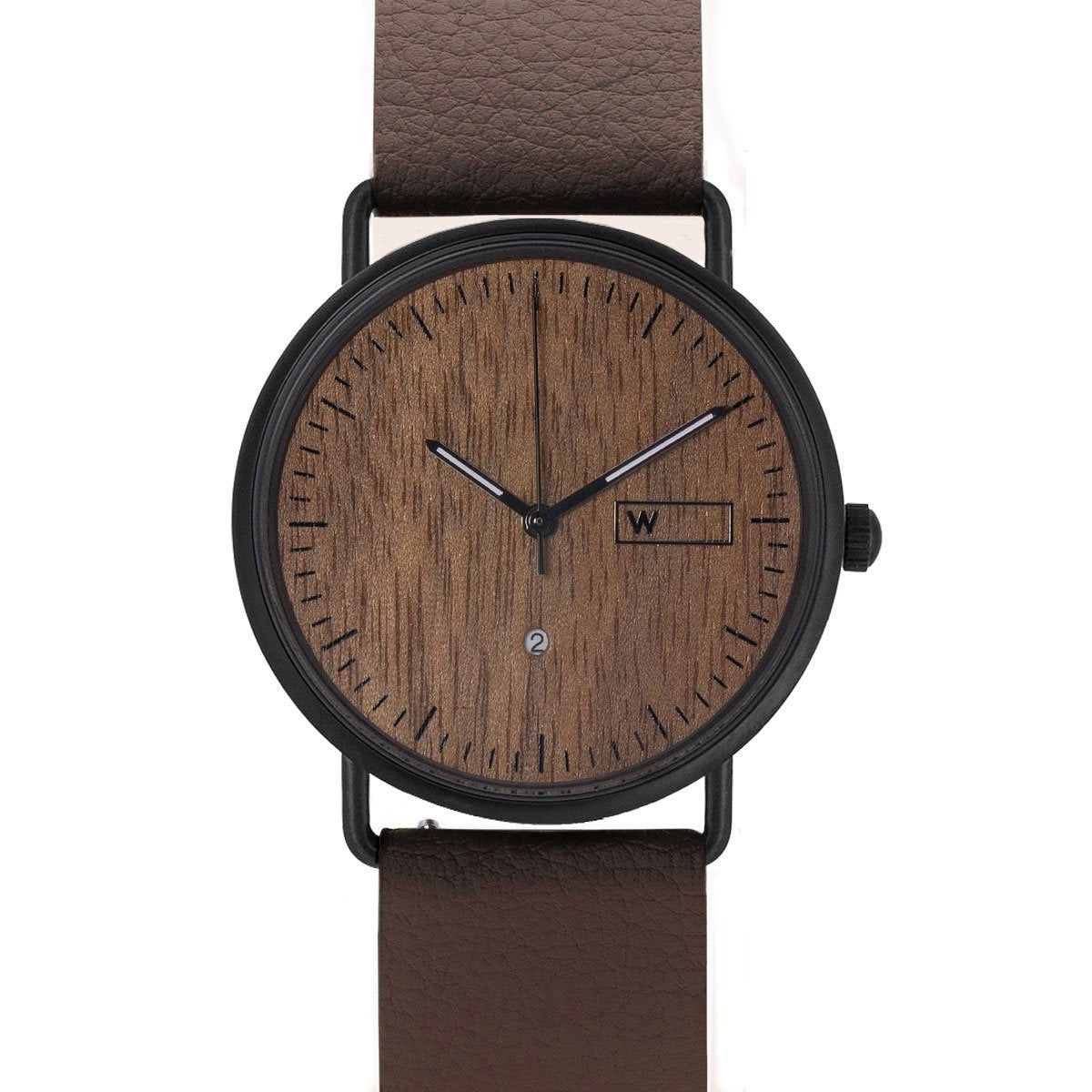 Steel & Wood Watch | Ox Nut (Pinatex Coffee Strap)