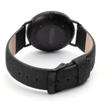 Steel & Wood Watch | Woodz Ox Black (Pinatex Charcoal Strap)