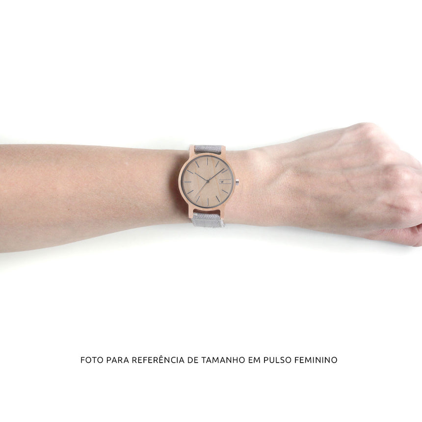 Relógio de Madeira | Woodz Vita (Pulseira Lona Azul)