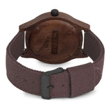 Relógio de Madeira | Woodz Sunset (Pulseira de Lona Vinho)