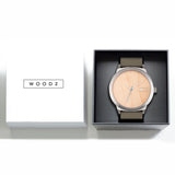 Relógio de Aço com Madeira | Woodz Titan Natura (Pulseira Pinatex Cinza)