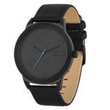 Relógio de Aço com Madeira | Woodz Titan Black (Pulseira Couro Preto)