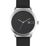 Relógio de Aço com Madeira | Woodz Titan Black (Pulseira Couro Preto)