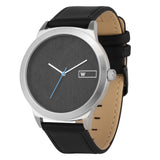 Relógio de Aço com Madeira | Woodz Titan Black (Pulseira Couro Preto)