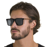 Óculos de Sol de Acetato com Madeira | Woodz Zeta Black