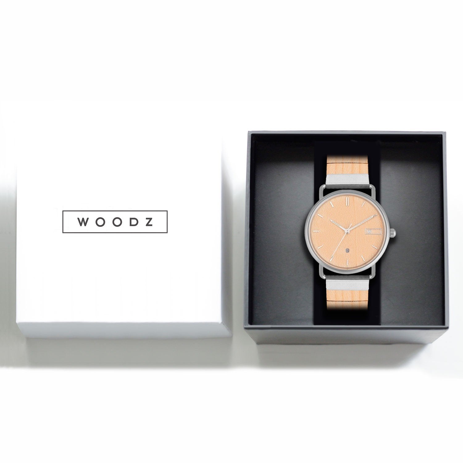 Steel & Wood Watch | Woodz Ax Natura (Maple Wood Strap)