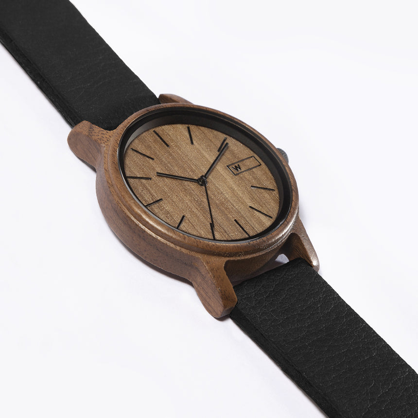 Relógio de Madeira | Woodz Eko Nut (Pulseira Pinatex Black)
