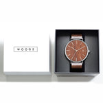 Steel & Wood Watch | Woodz Moon Silver Nut (Walnut Wood Strap)
