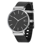 Steel & Wood Watch | Woodz Moon Silver Black (Ebony Wood Strap)