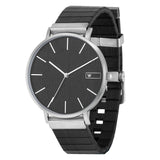 Steel & Wood Watch | Woodz Moon Silver Black (Ebony Wood Strap)