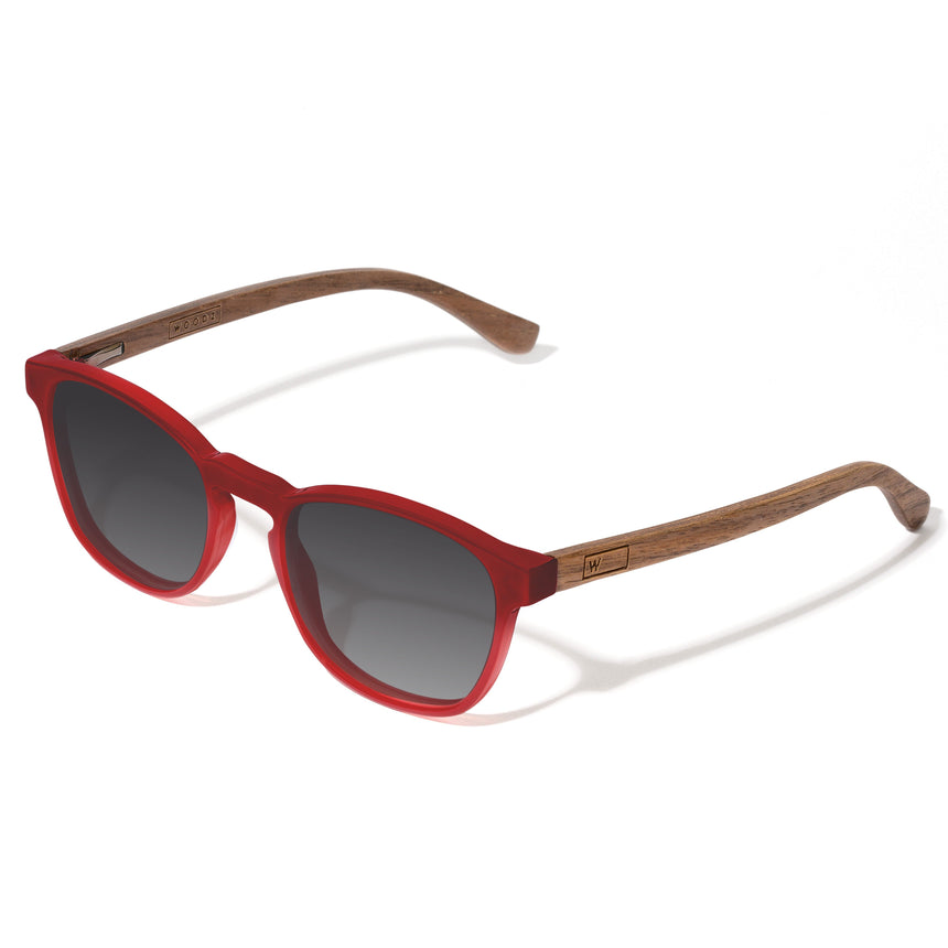 Óculos de Sol de Acetato com Madeira | Woodz Olli Red