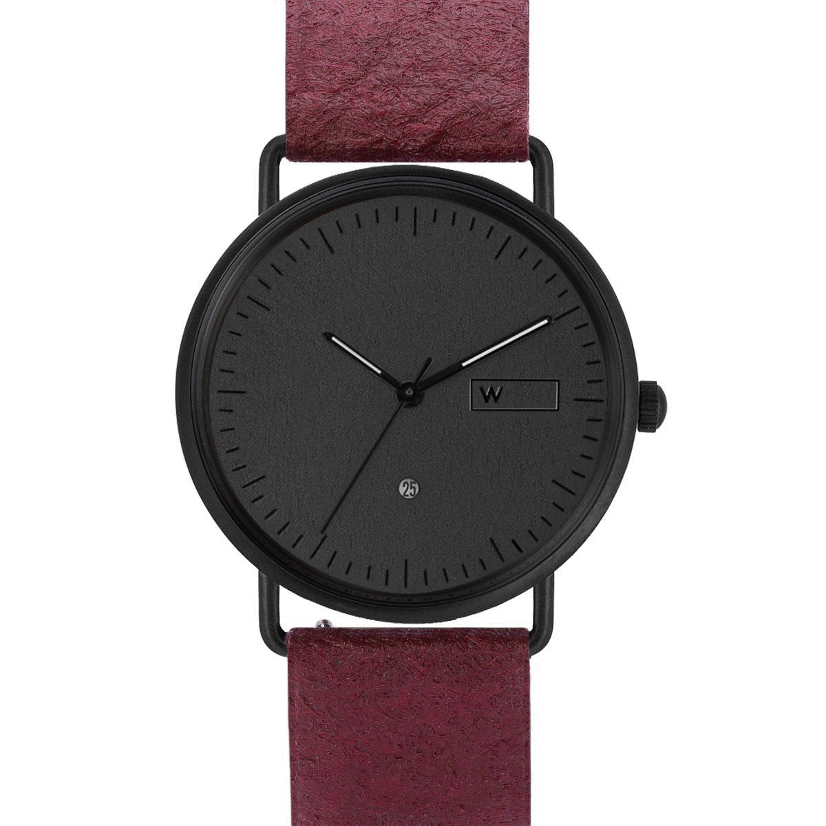Steel & Wood Watch | Woodz Ox Black (Pinatex Mulberry Strap)