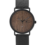 Steel & Wood Watch | Woodz Ox Nut (Pinatex Charcoal Strap)