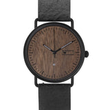 Steel & Wood Watch | Woodz Ox Nut (Pinatex Charcoal Strap)