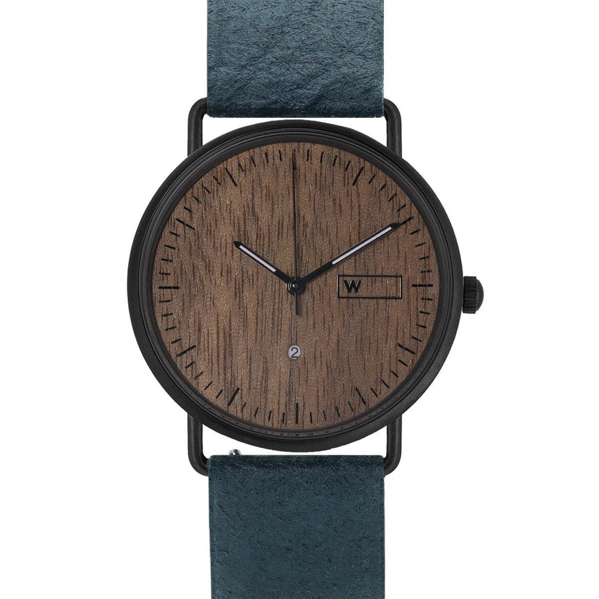 Steel & Wood Watch | Woodz Ox Nut (Pinatex Marine Strap)
