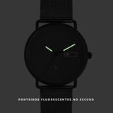 Relógio de Aço com Madeira | Woodz Ox Nut (Pulseira Pinatex Black)