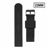 Pulseira Extra de Lona Preta (22 Milímetros)