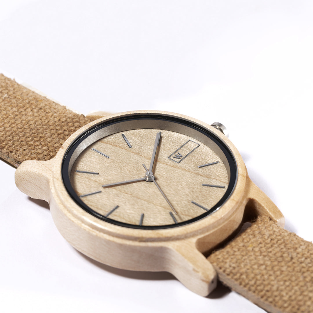 Wood Watch | Woodz Vita Natura (Organic Cotton Nude Strap)